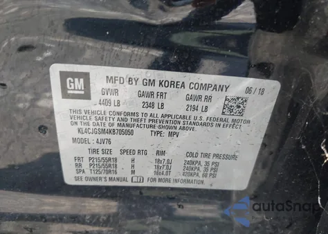 2019 Buick Encore Awd Essence from USA, damaged, VIN KL4CJGSM4KB705050